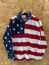 Vintage 90s Eagle & Stripes USA Flag Shirt - Red, White, Blue - Size L